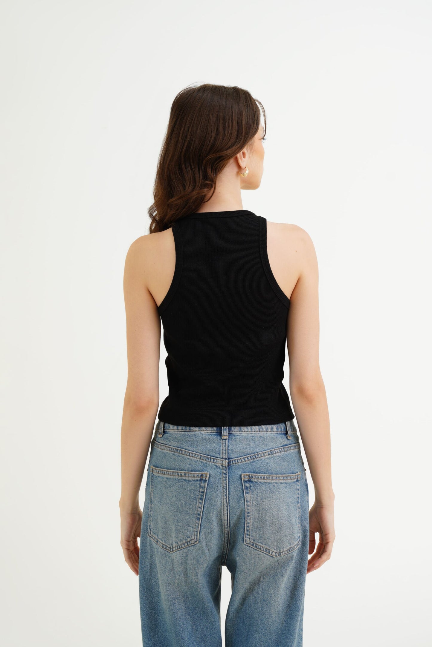 Black Ribbed Top