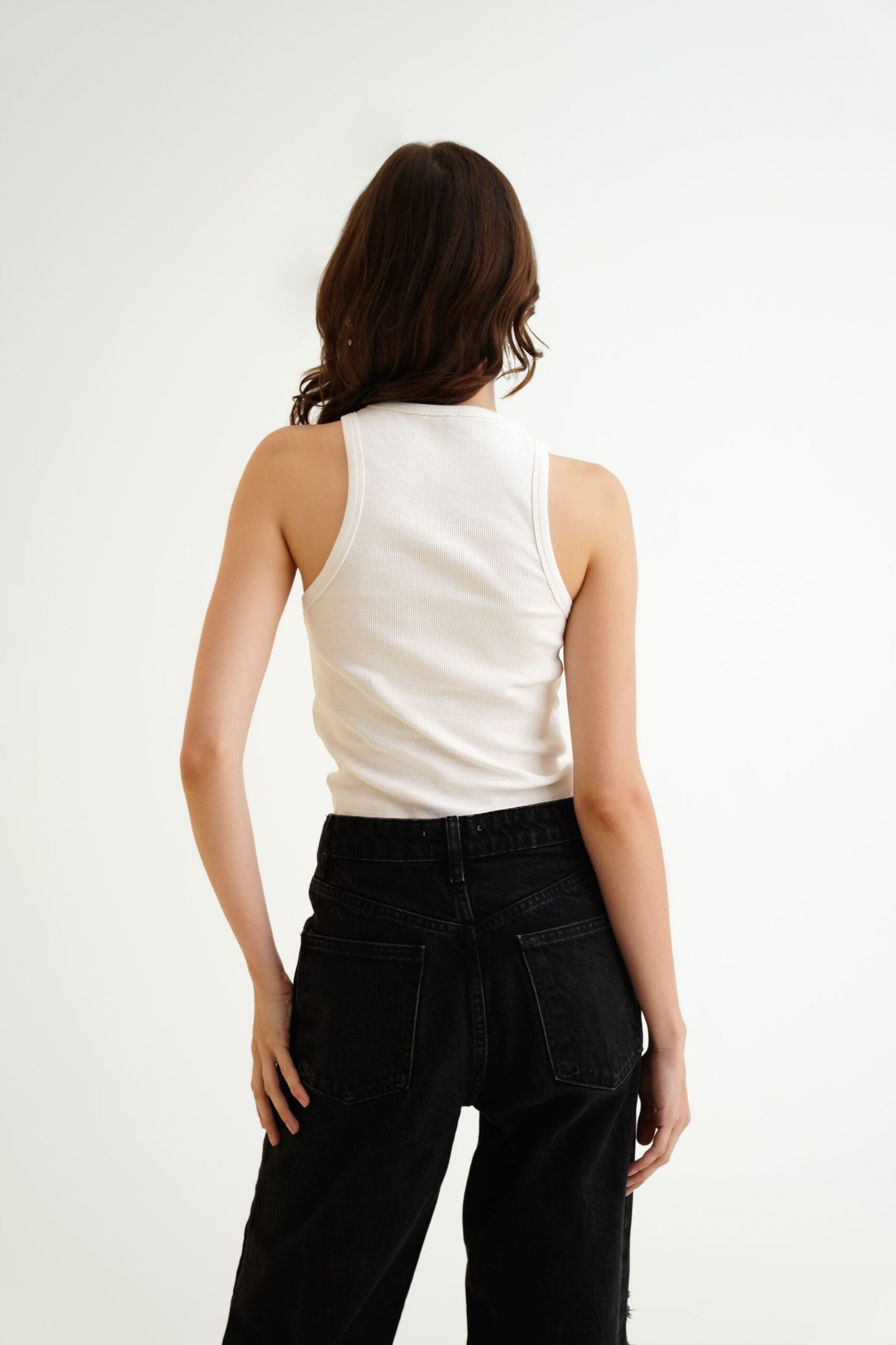 White Ribbed Top
