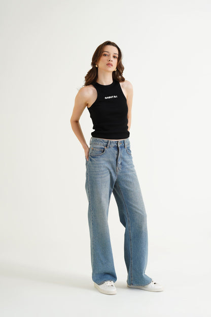 Black Ribbed Top