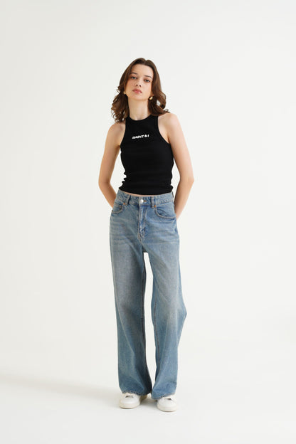Black Ribbed Top